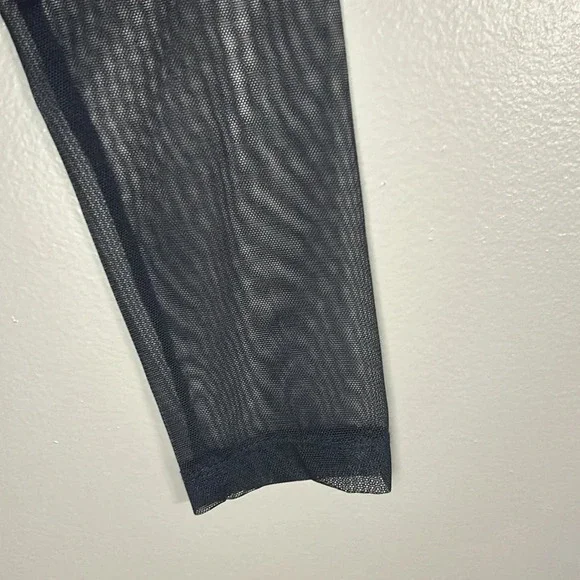 *NWT* DKNY Top with Twist Front and Mesh Overlay in Navy/Russet, S, Blue, Orange - Picture 7 of 10